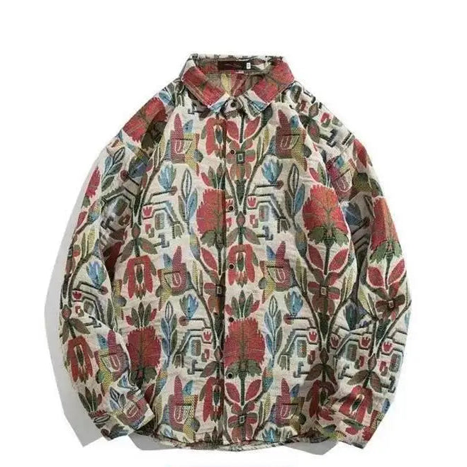 Cuban Vintage Men Loose-fit Shirt Jacket