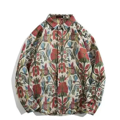 Cuban Vintage Men Loose-fit Shirt Jacket