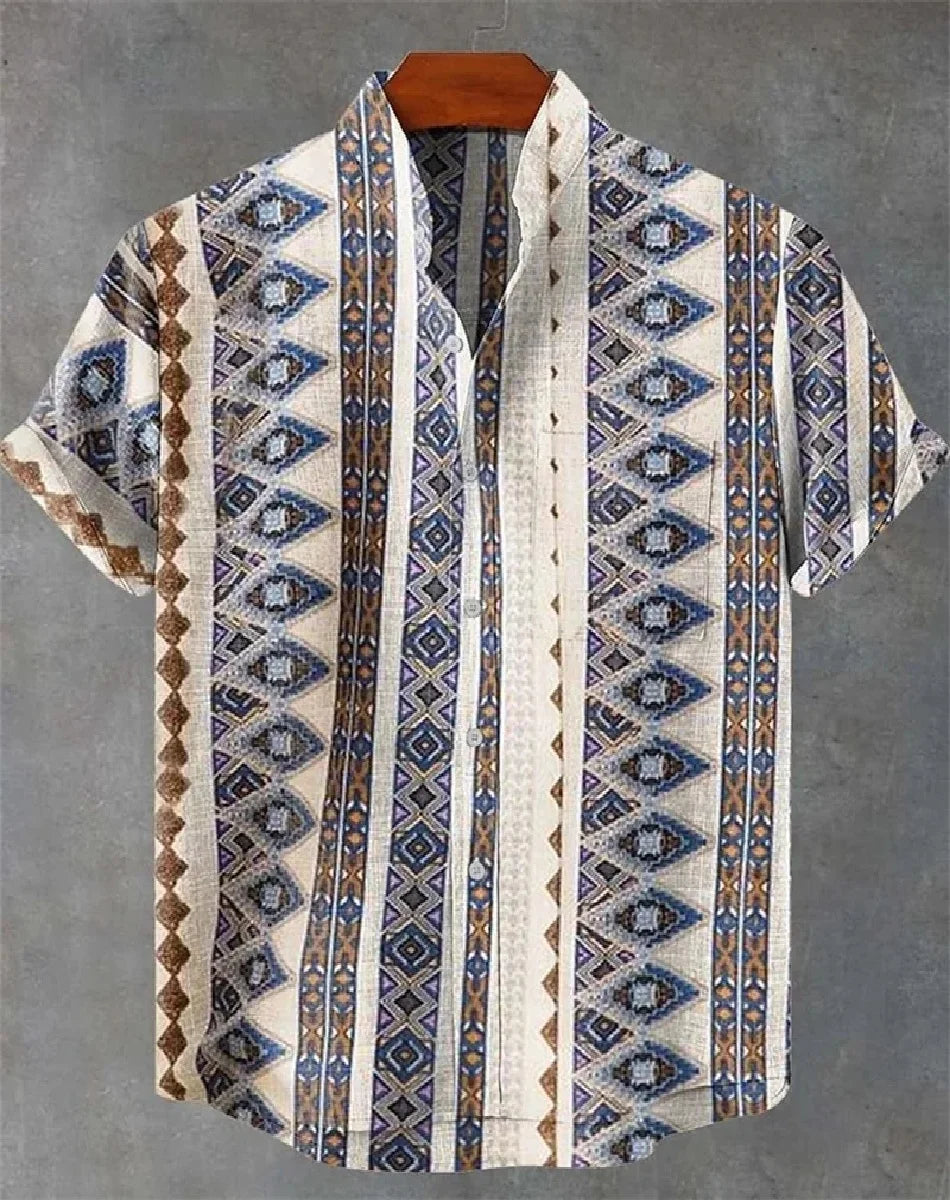 linen short-sleeved shirt