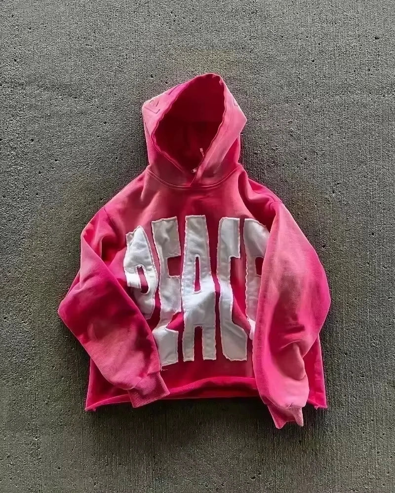 Oversized Pattern Printed Zipper Hooded for Men