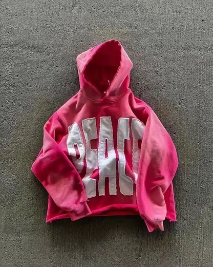 Oversized Pattern Printed Zipper Hooded for Men
