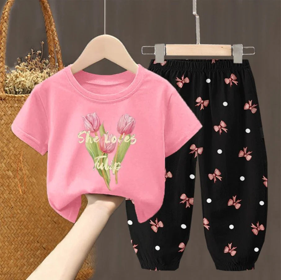 Toddler  T-shirt Top Pants 2Pcs Unisex