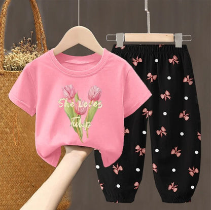 Toddler  T-shirt Top Pants 2Pcs Unisex