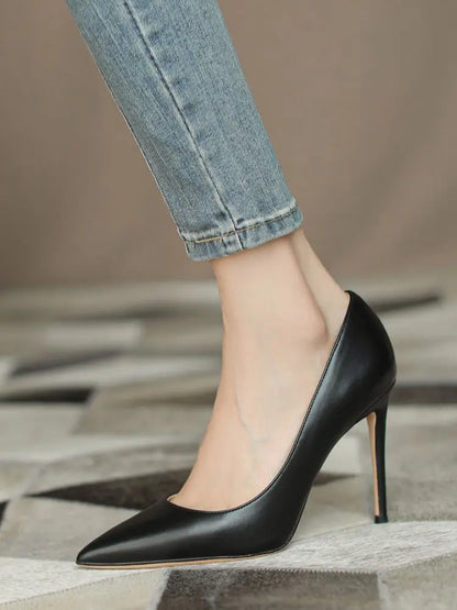 Matte Black Women's High Heels