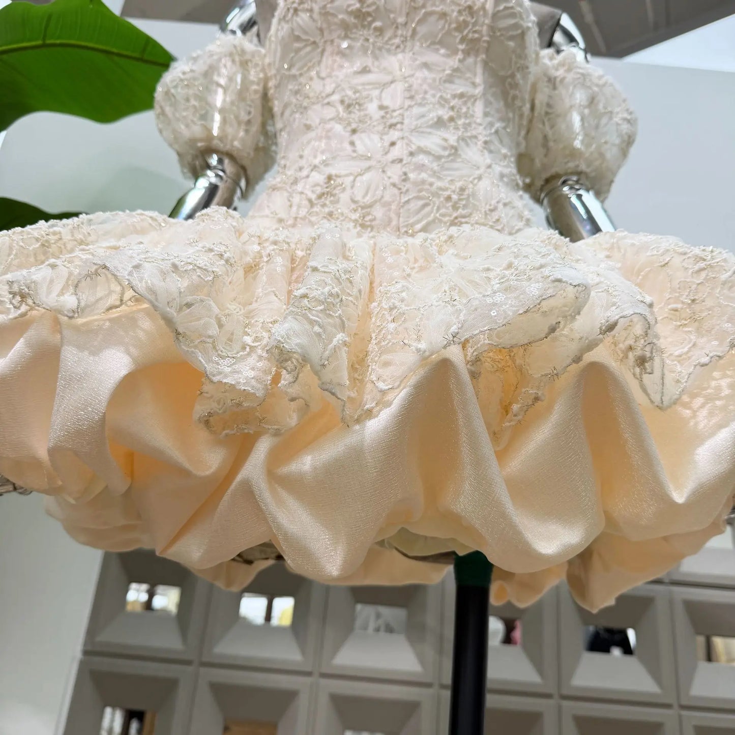 Corset Ball Gown Elegant Lace Peplum Strapless Dress