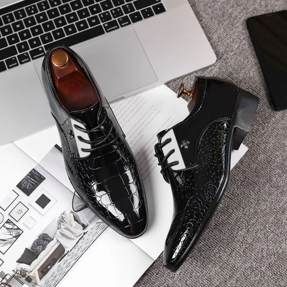 Cracked Stripe Classic Formal Business Shoes