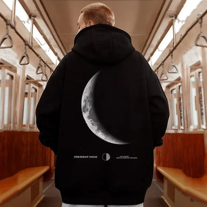 Street Crescent Print Oversized Hoodie Unisex