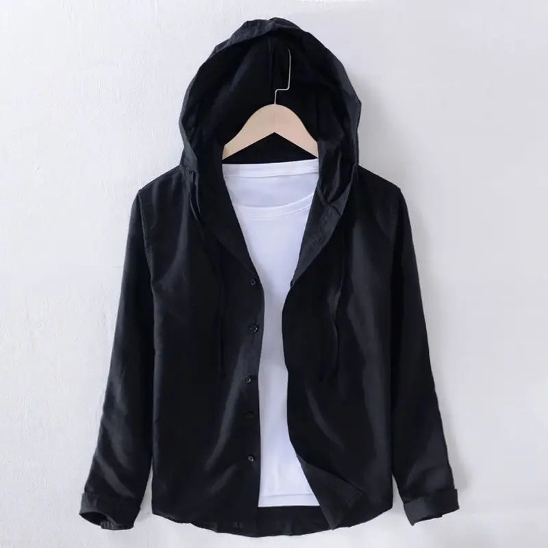 Casual Top Thin Hooded Striped Jacket