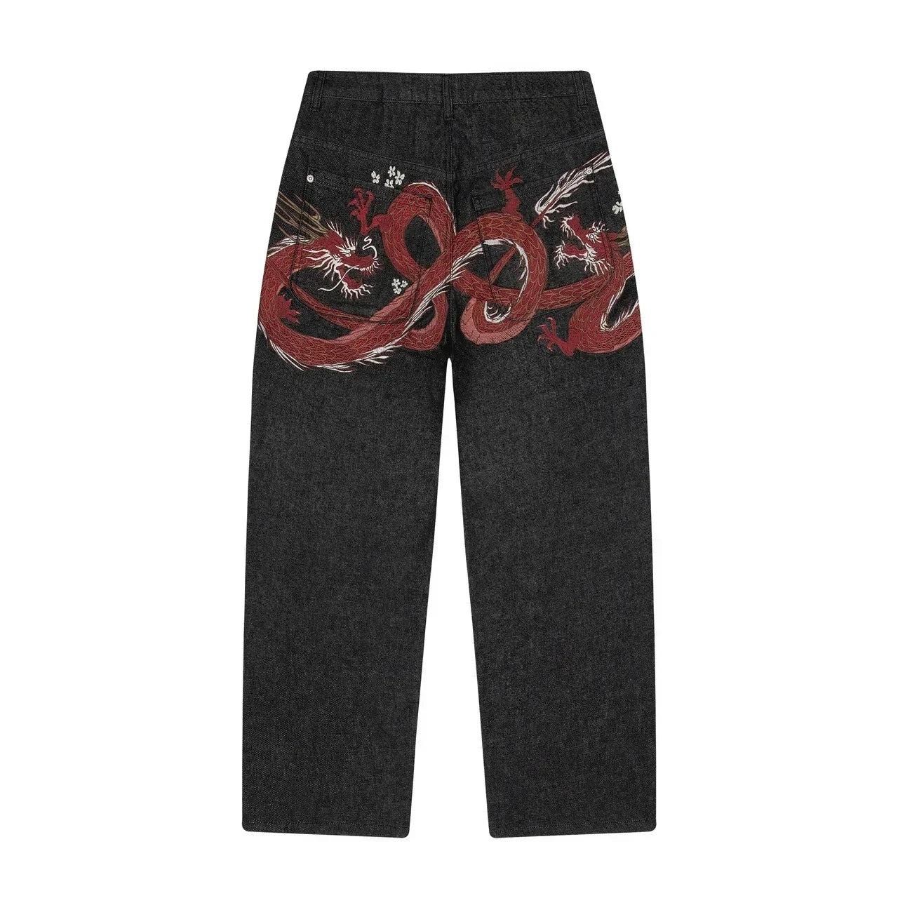 Cherry Blossom Selvedge Embroidery Denim Pants Unisex