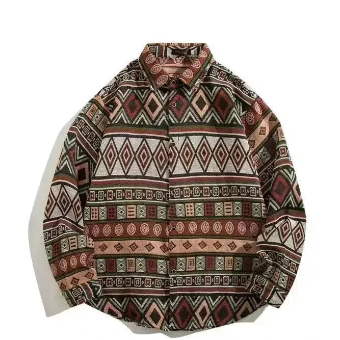 Cuban Vintage Men Loose-fit Shirt Jacket