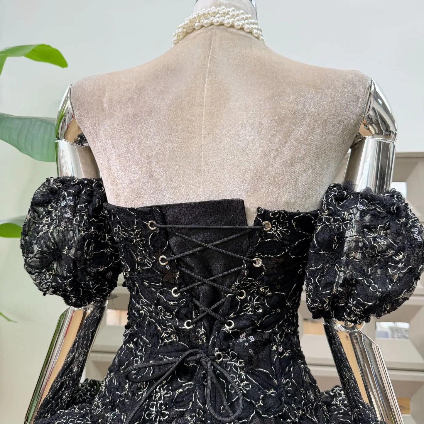 Corset Ball Gown Elegant Lace Peplum Strapless Dress