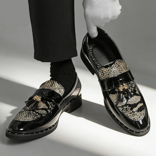 Slip-On Pointed Toe Patent Leather Shoes