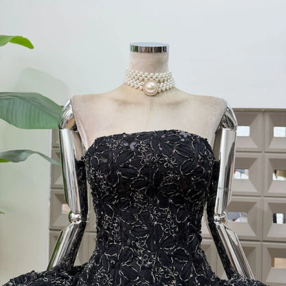 Corset Ball Gown Elegant Lace Peplum Strapless Dress