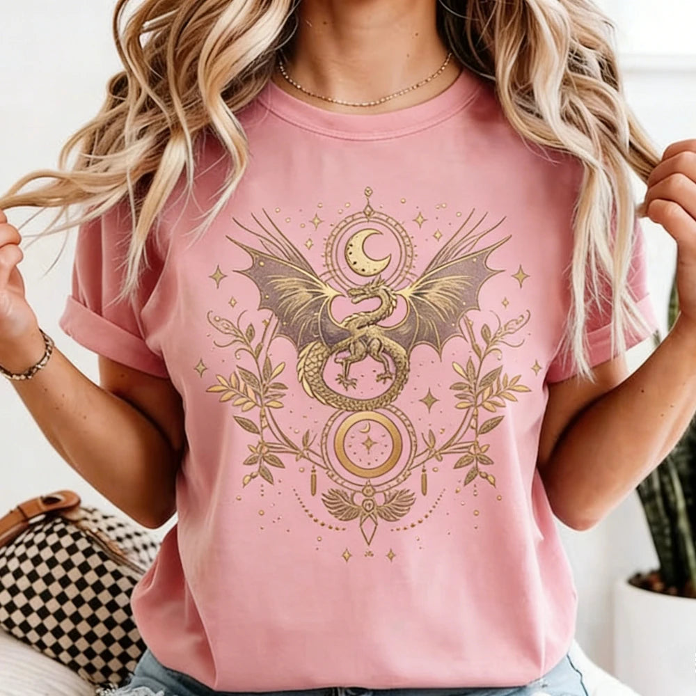 Celestial Dragon Moon Phase T-Shirt