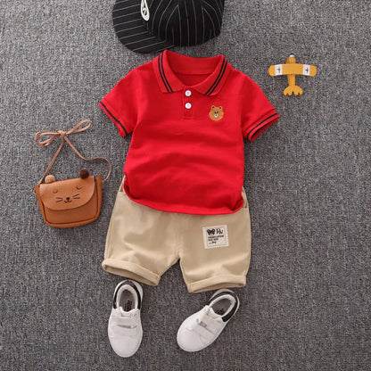 Summer Cotton Short sleeve fashion Suit 2PCS