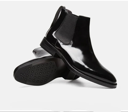 Men's Chelsea Boots, Glossy Leather