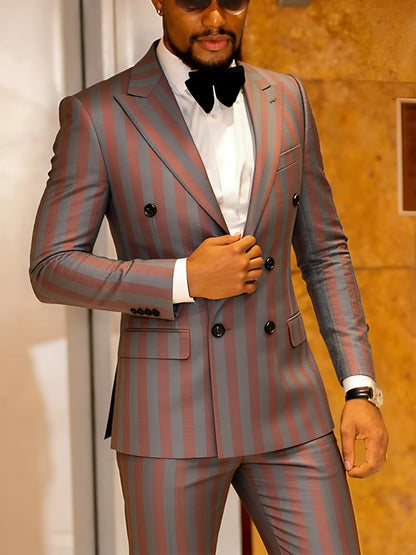 Men's Jacquard Two-Piece Slim Fit Suit