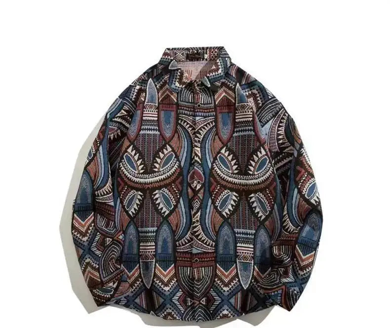 Cuban Vintage Men Loose-fit Shirt Jacket
