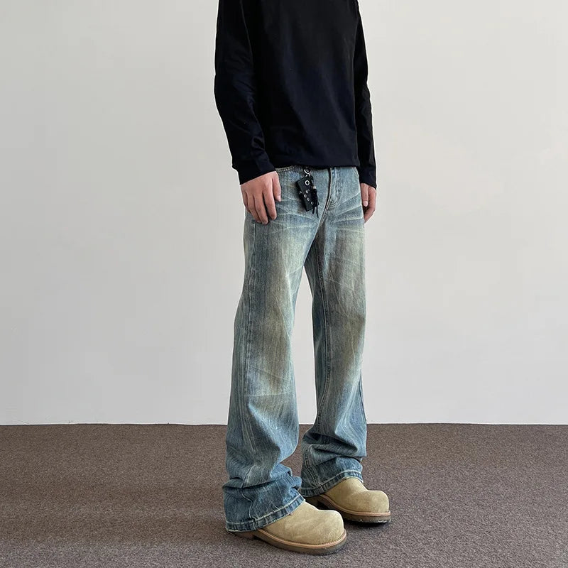 Men's Straight Wide-Leg Pants