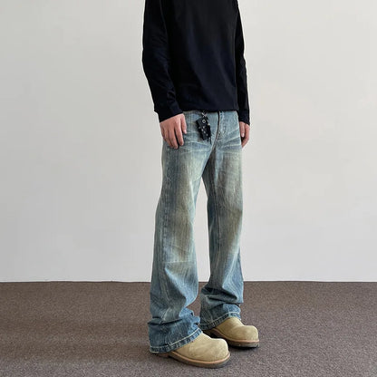 Men's Straight Wide-Leg Pants
