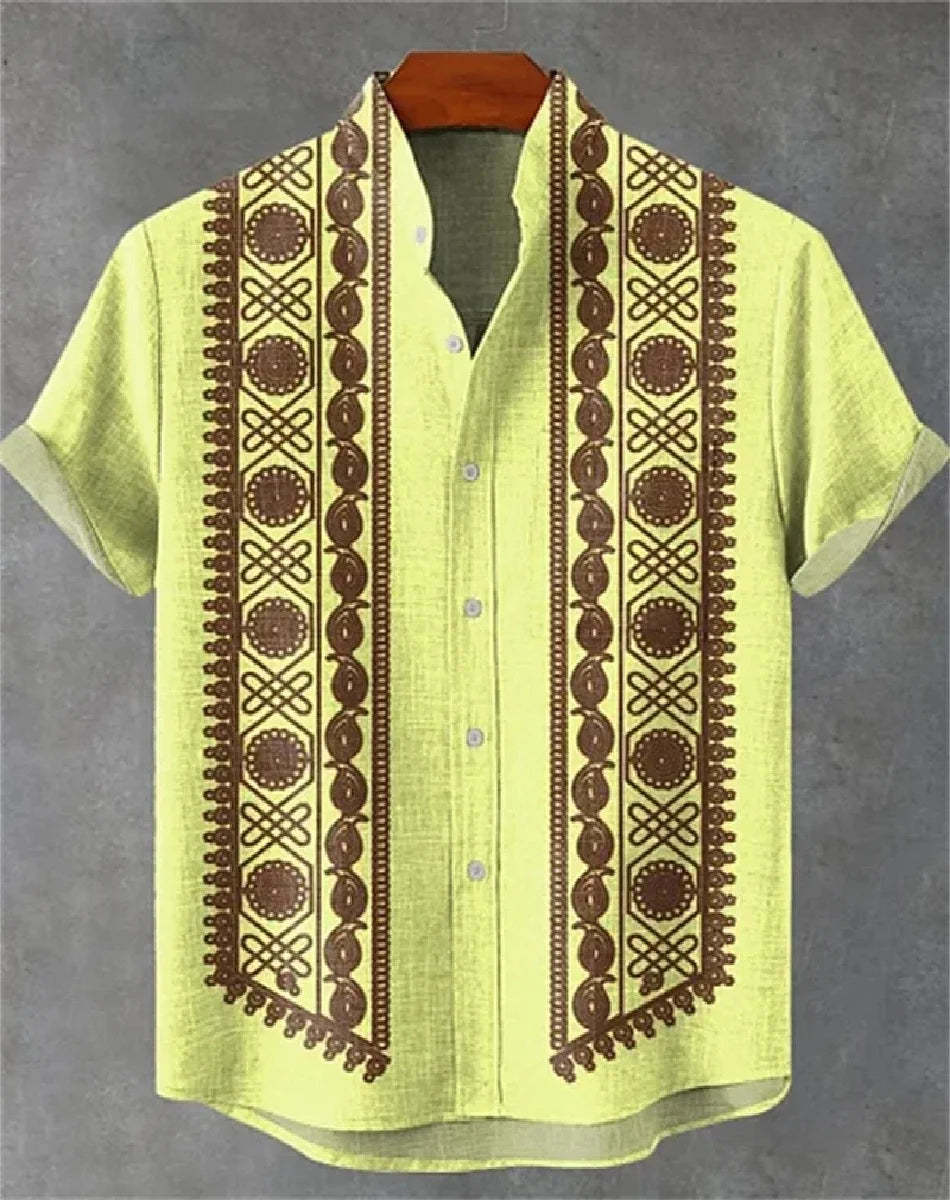 linen short-sleeved shirt