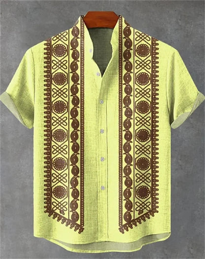 linen short-sleeved shirt
