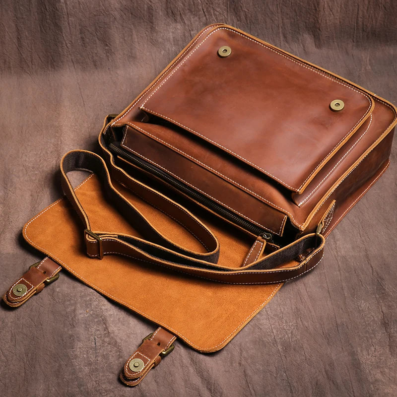Retro Bag Crazy Horse Leather Bag Men's