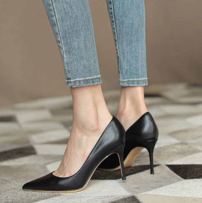 Matte Black Women's High Heels