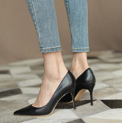 Matte Black Women's High Heels