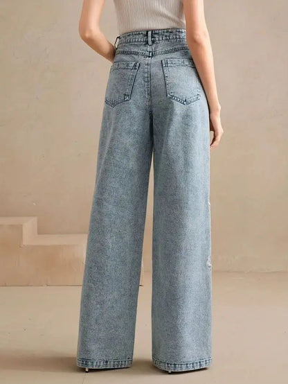 Washed Embroidery  Denim