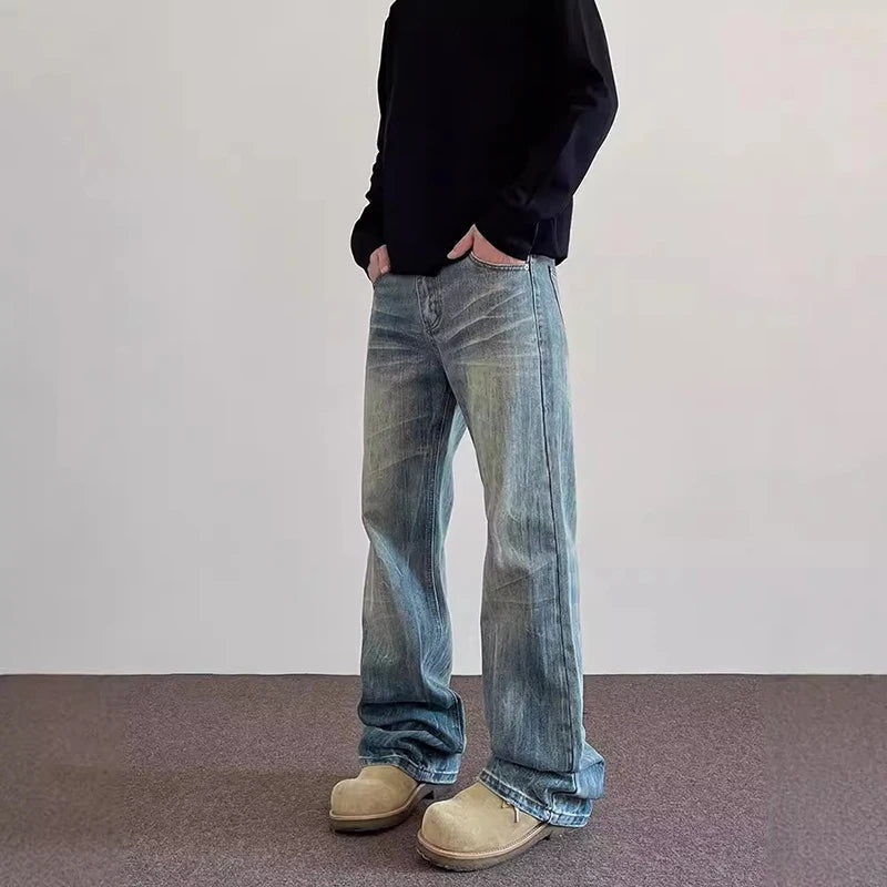 Men's Straight Wide-Leg Pants
