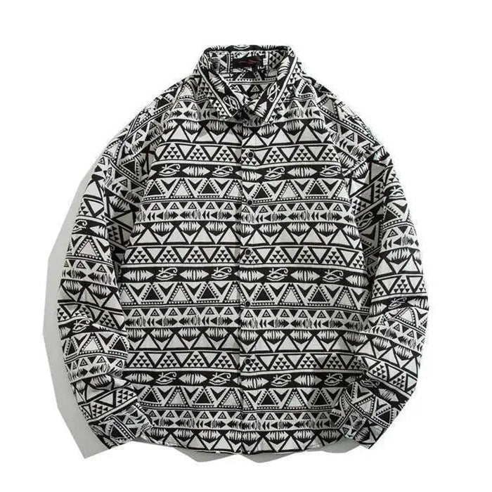 Cuban Vintage Men Loose-fit Shirt Jacket