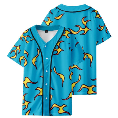 Golf Fire Flame Blue Hawaiian Shirt for Men's