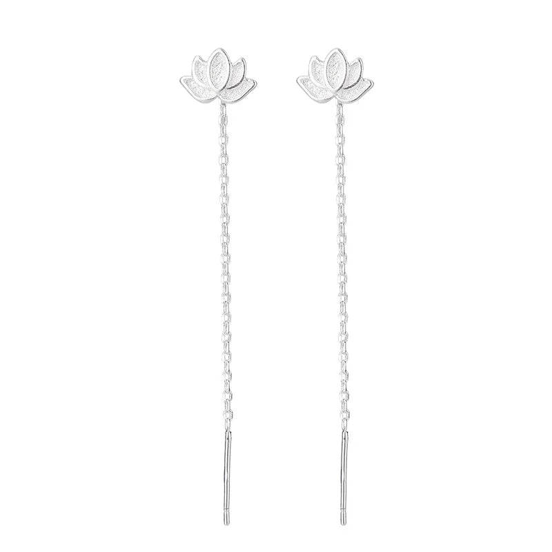 Rose Gold Color Zircon Crystal Threader Earing