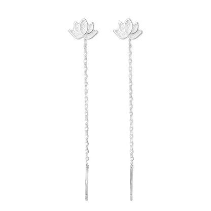 Rose Gold Color Zircon Crystal Threader Earing