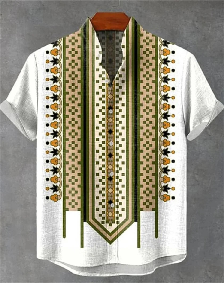 linen short-sleeved shirt