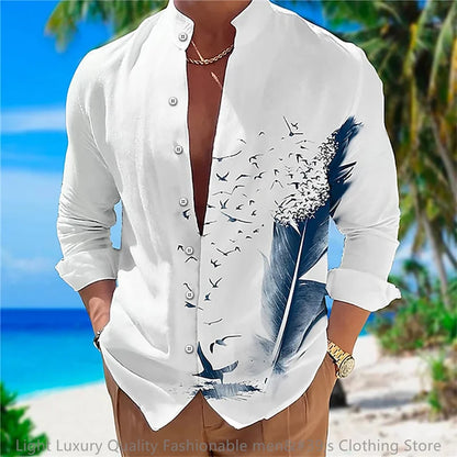 Flower pattern long-sleeved Shirt for Men