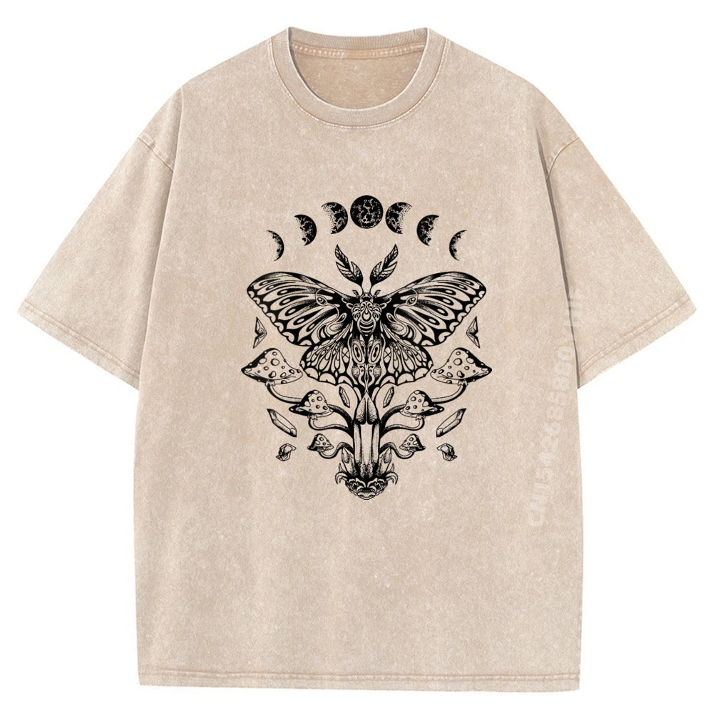 Mushroom Insect Occult Luna Gothic T-Shirt for Unisex