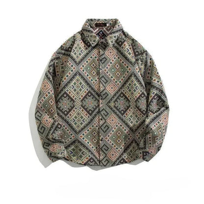 Cuban Vintage Men Loose-fit Shirt Jacket