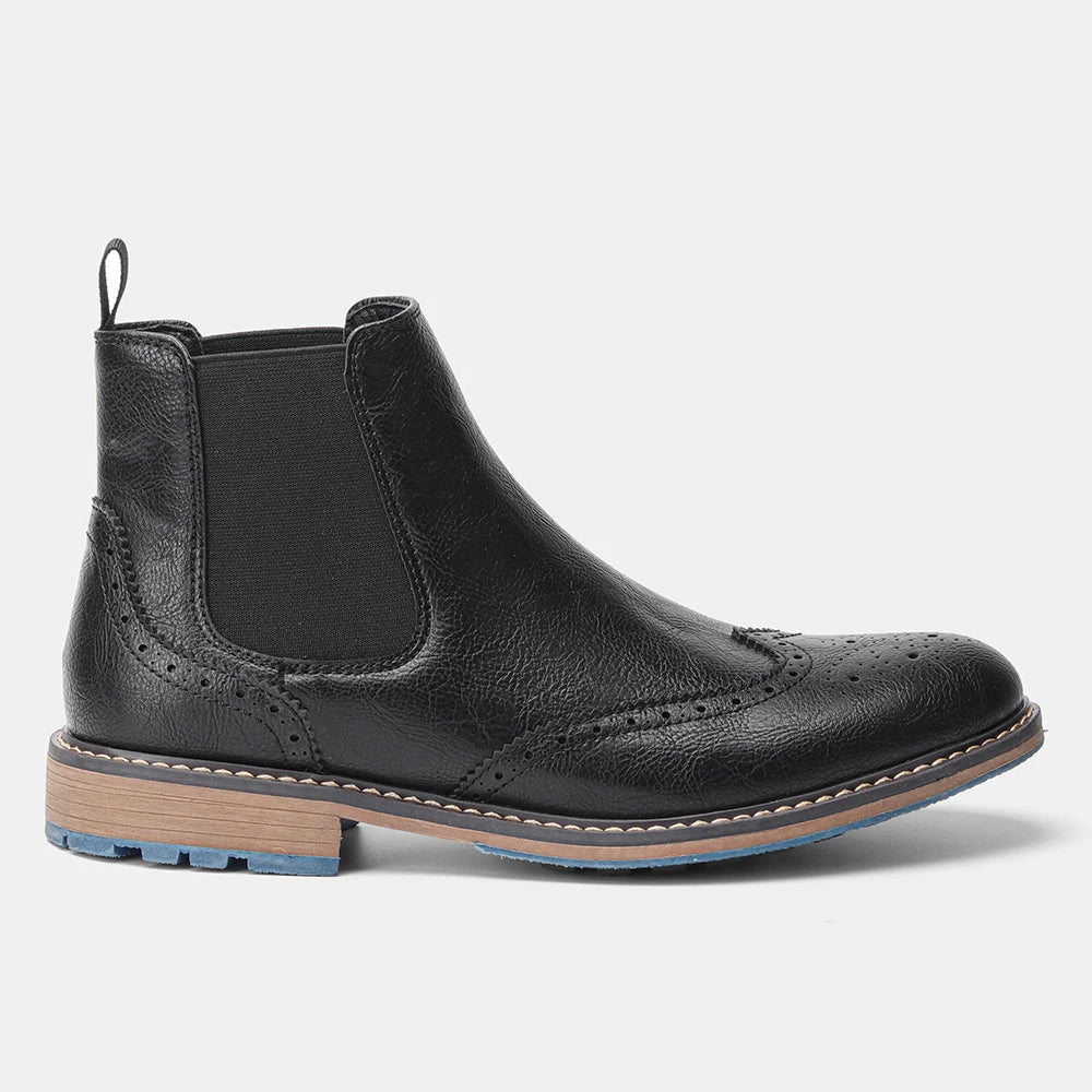 Classic Red Wine Chelsea Boots For Men