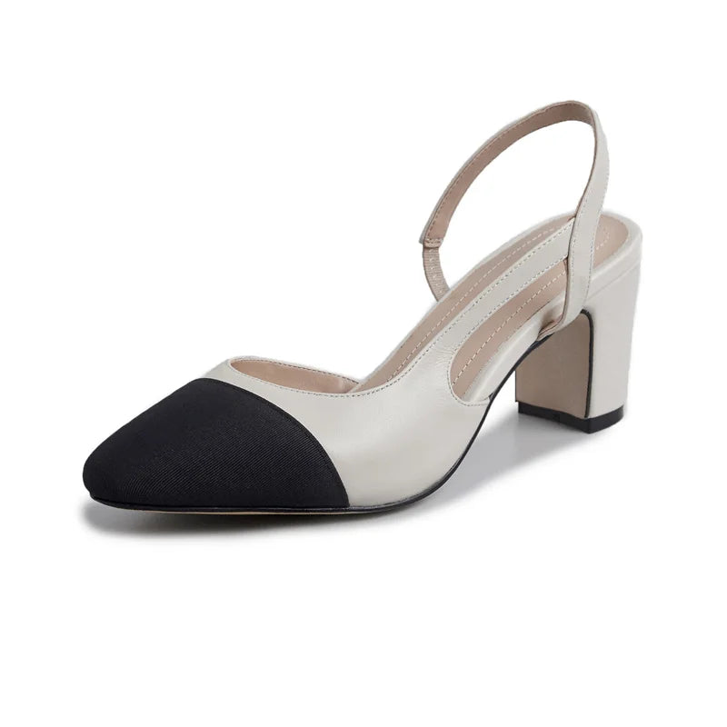 Summer Party Thick Genuine Leather Heel