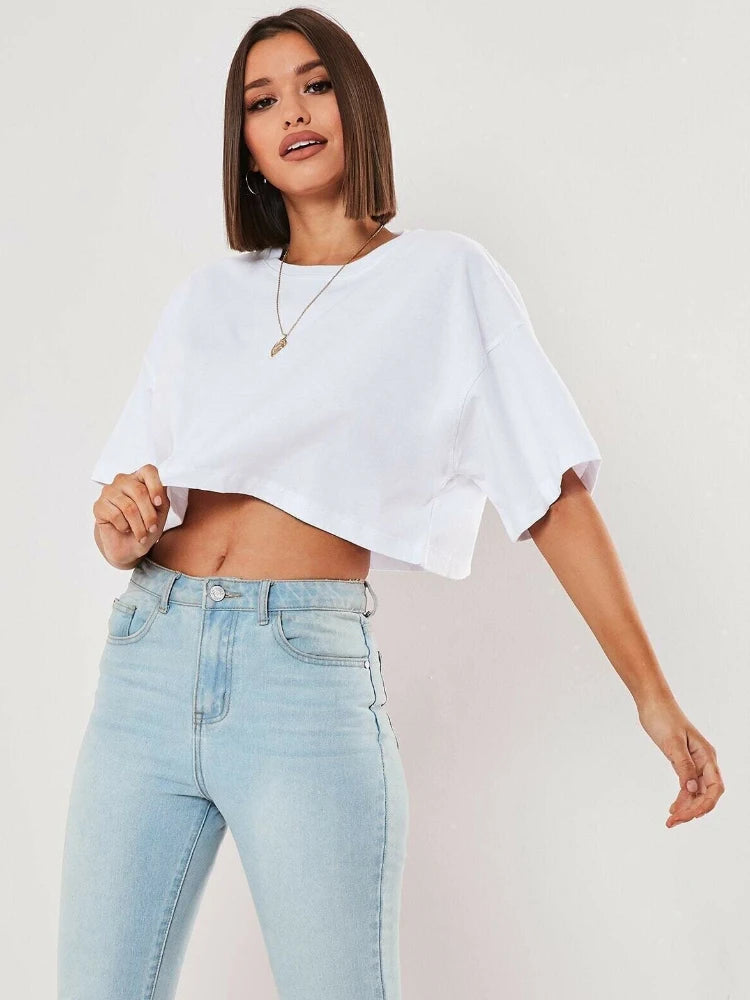 Navel Baring Loose Shirts