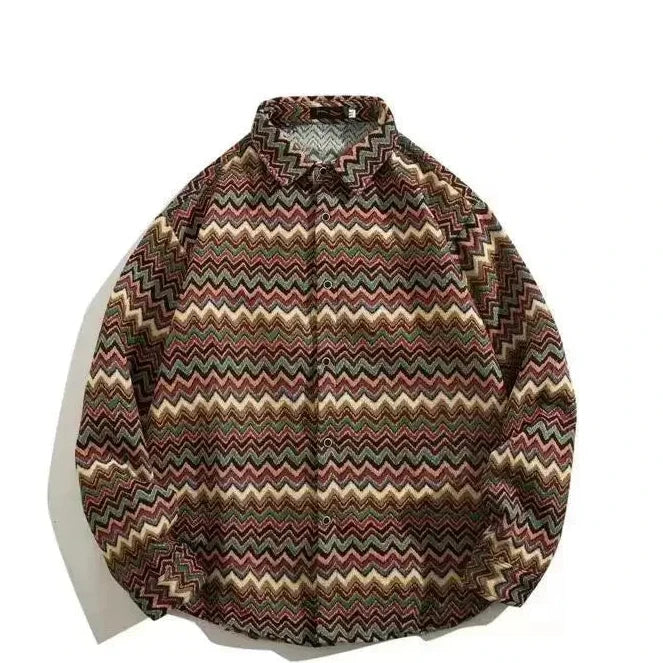 Cuban Vintage Men Loose-fit Shirt Jacket