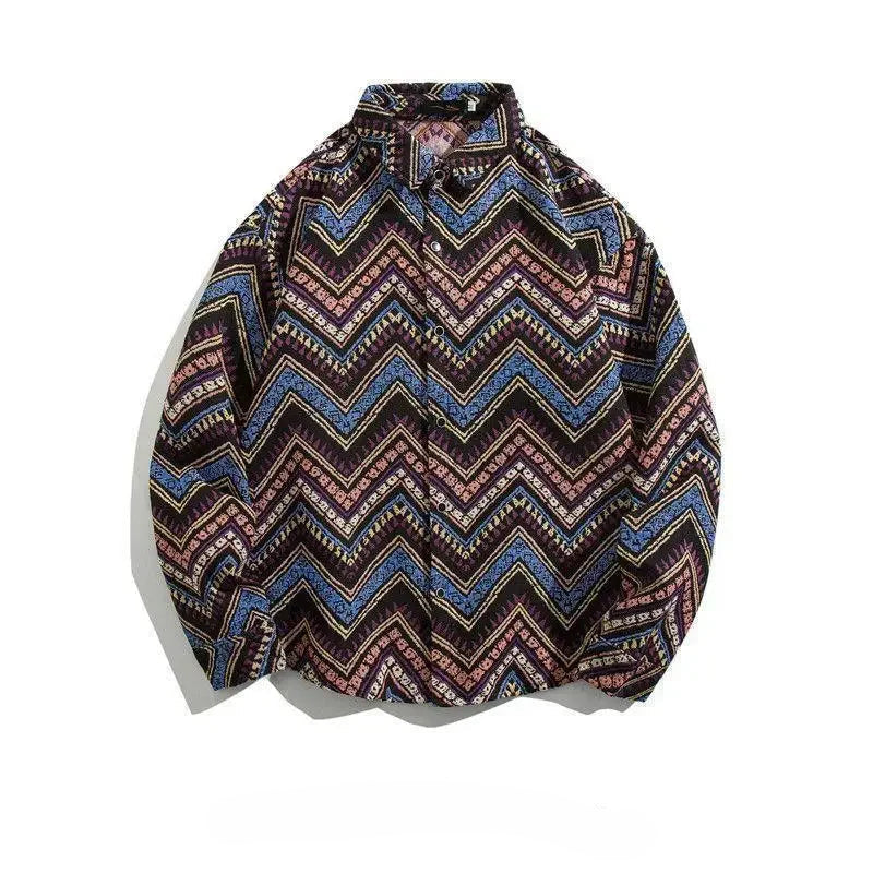 Cuban Vintage Men Loose-fit Shirt Jacket