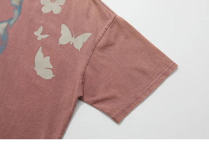 Shadow Butterfly Graphic T-Shirt Retro