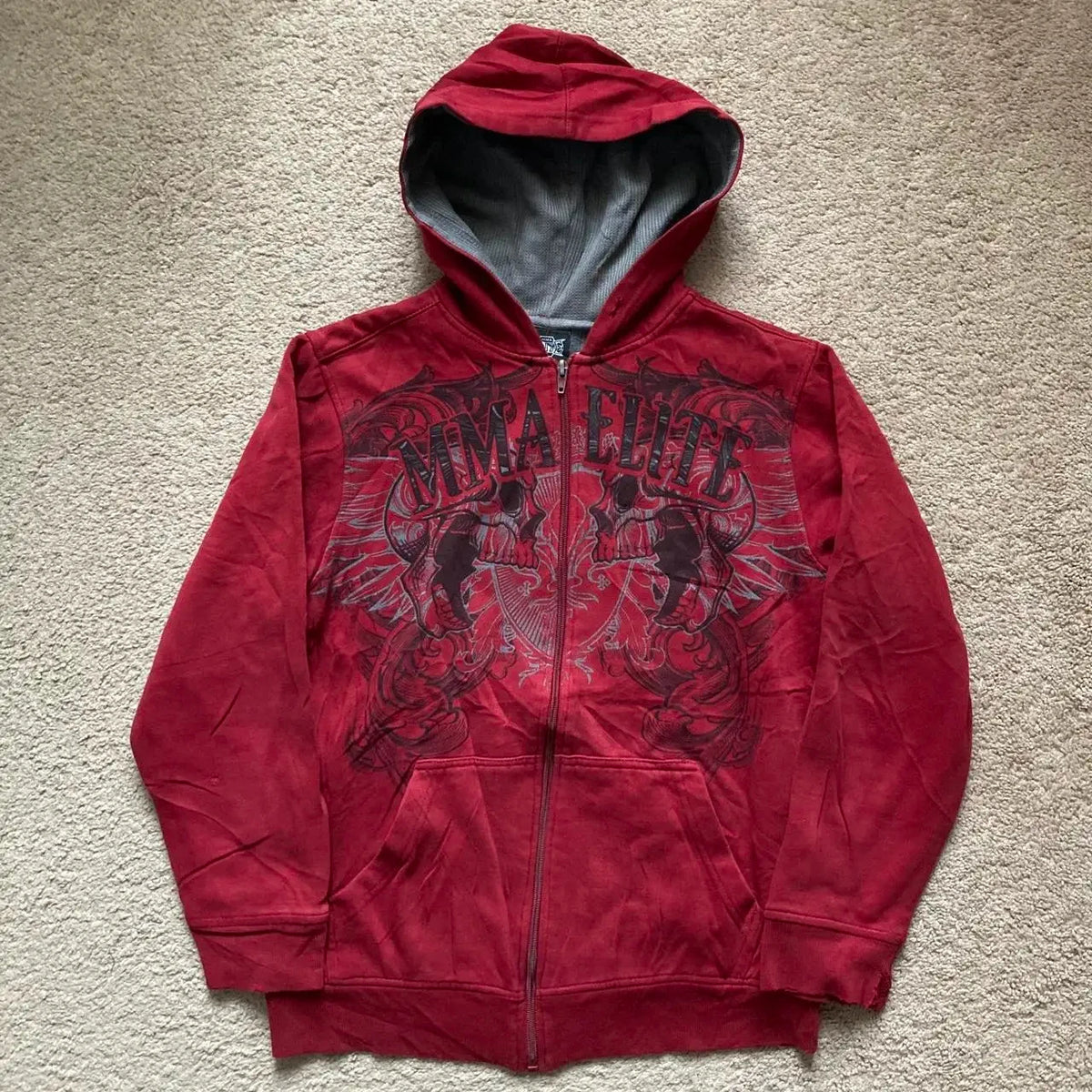 Oversized Pattern Printed Zipper Hooded for Men