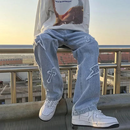 Men Straight Leg Denim Jeans