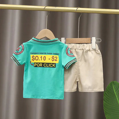 Summer Cotton Short sleeve fashion Suit 2PCS