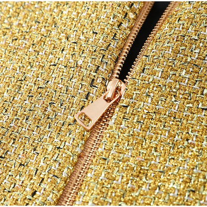 Capelet Shiny Tweed Shoulder Top