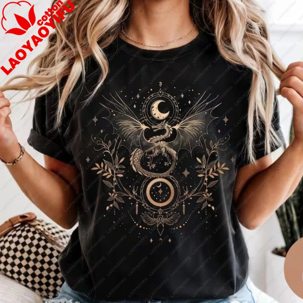 Celestial Dragon Moon Phase T-Shirt